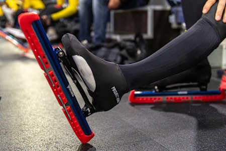 Detail of Team Jumbo Visma during project Aero in Thialf Heerenveen, The Netherlands on November 8, 2021. 