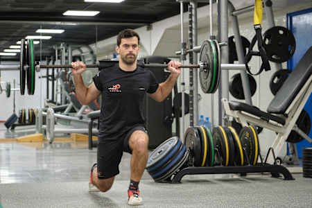Lucien Cujean in de gym in Barcelona