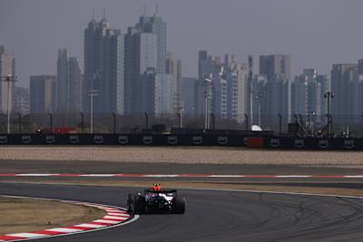 Liam Lawson driving on track during practice ahead of the F1 Grand Prix of China in Shanghai in March 2026.