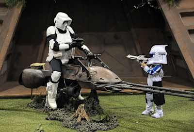The Speeder Bike from Star Wars is a flying motorcycle and who wouldn't want one of these?