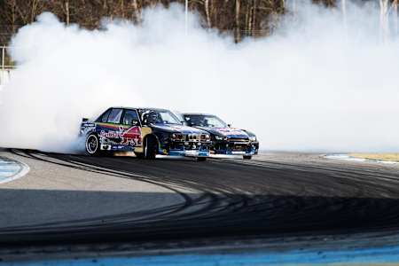 Elias Hountondji and Johannes Hountondji perform during testing at the Hockenheimring in Germany on March 23, 2017 