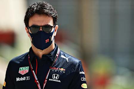 Checo Arriving At The Track