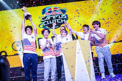 Team USA celebrate during Red Bull Campus Clutch World Finals in Sao Paulo, Brazil on December 16, 2022.