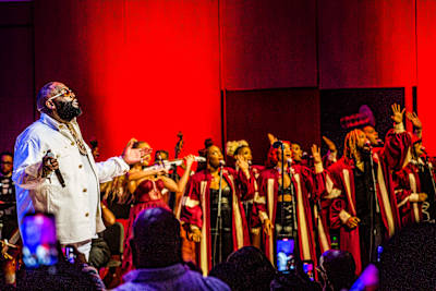 Rick Ross with the Sainted Trap Choir during Red Bull Symphonic Atlanta 