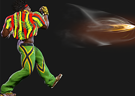 Dee Jay from Street Fighter 6 with his Air Slasher move.