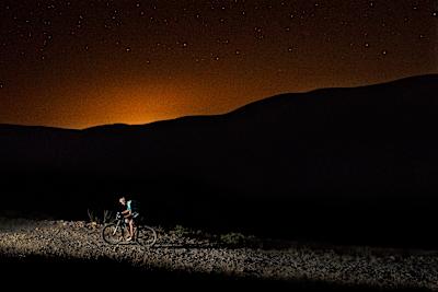 Tiago Ferreira performs at night during the 24H Climb in São Pedro do Sul, Portugal on July 22, 2020.