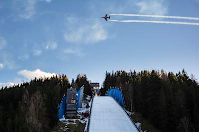 Skiflug WM Kulm 2024: Natürlich sind auch die Flying Bulls am Start
