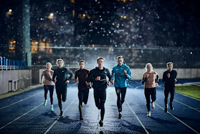 Runners during the project "We The Danes" at the Stadium in Denmark 