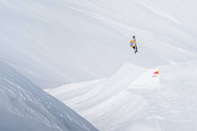 Alex Hall at Red Bull infinite lines in Avoriaz, France in March 2023  