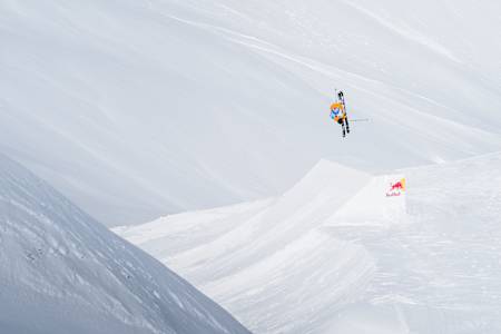 Alex Hall at Red Bull infinite lines in Avoriaz, France in March 2023  