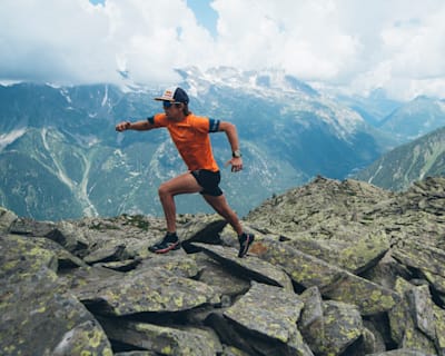 Ryan Sandes runs in Chamonix, France on July 26th, 2016.