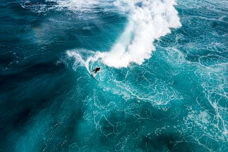 Kai Lenny surfs at Haleiwa, Hawaii 
