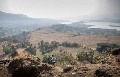 Trail runners participate in Deccan Ultra in the Western Ghats of India.
