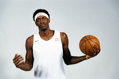 NBA star Pascal Siakam trains in Los Angeles during November of 2020.