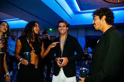 Jack and Julia Robinson at the WSL Awards with Yago Dora. 