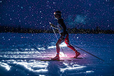  Participant performs at the Red Bull Nordenskioldloppet in Jokkmokk, Sweden on March 24, 2018 