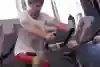 Ian Walsh riding the exercise bike