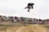 Carson Storch competes in slopestyle at Farm Jam 2018 in New Zealand.