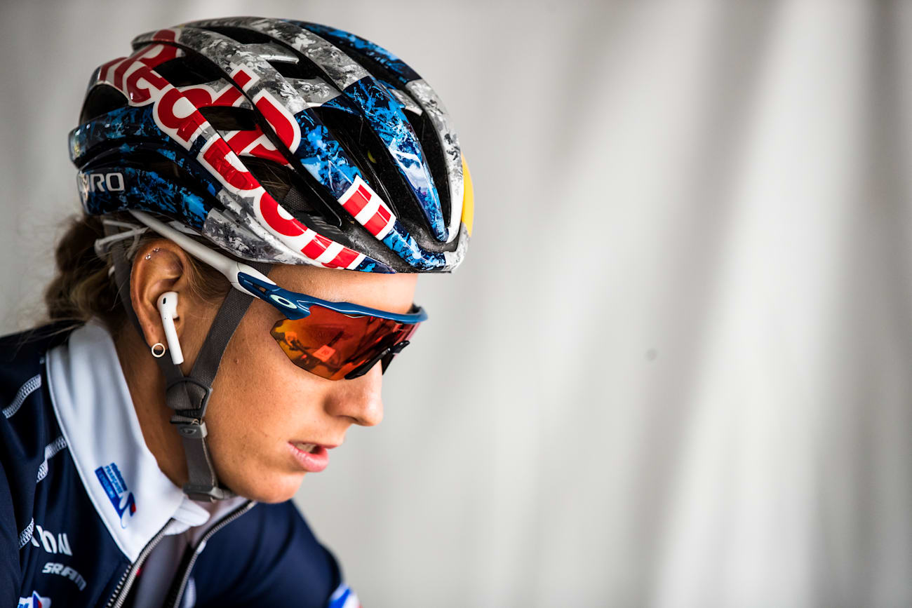 Pauline Ferrand-Prevot at the World Championships in Mont Saint Anne, Canada, in August 2019.