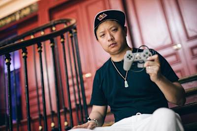 Luffy pictured with a PS1 controller.