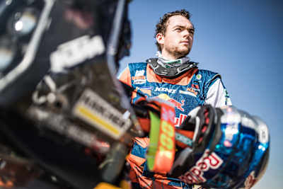 Matthias Walkner before Abu Dhabi Desert Challenge, Abu Dhabi on March 23, 2018.