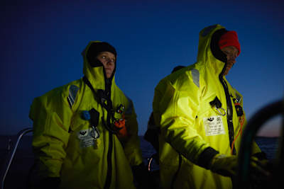 Casper Steinfath durante su intento de cruzar en SUP el estrecho de Skagerrak que separa el Mar del Norte y el Báltico.