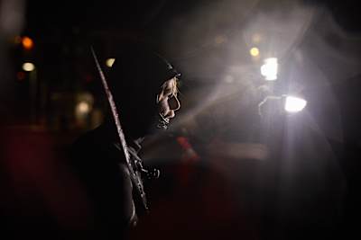 Casper Steinfath durante el intento de cruzar en SUP el estrecho que separa el Mar del Norte y el Báltico.