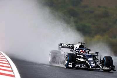 Yuki Tsunoda of Scuderia AlphaTauri at the Turkish Grand Prix on October 10, 2021.