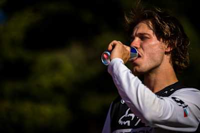 Laurie Greenland getting ready for Crankworx Innsbruck Whip Offs on June 16, 2021