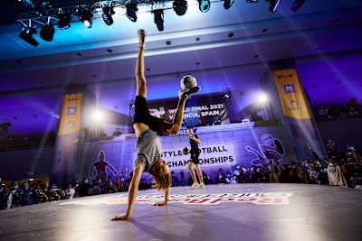 Brynjar Fagerli in action at the Red Bull Street Style World Final in Valencia, Spain on November 20, 2021.