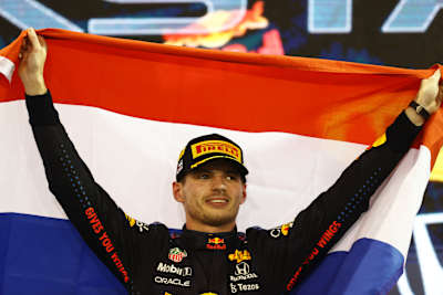 Max Verstappen of Red Bull Racing Honda at the Abu Dhabi Grand Prix on December 12, 2021.