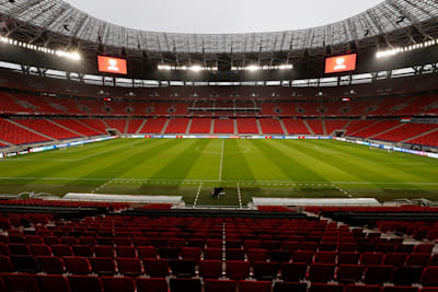 A general view inside the Puskas Arena during the UEFA EURO 2020 Play-Off Final between Hungary and Iceland on November 12, 2020 in Budapest, Hungary.