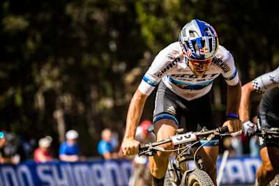 Lars Forster at UCI Mountain Bike World Cup in Vallnord, Andorra, on July 7, 2019.