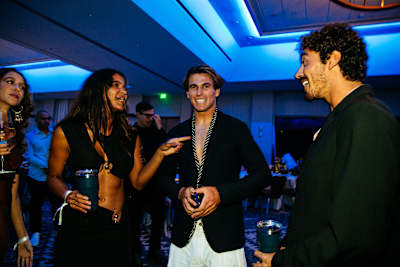 Jack and Julia Robinson at the WSL Awards with Yago Dora. 