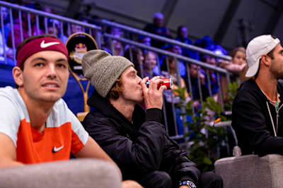 Andrey Rublev seen during Red Bull BassLine on October 21, 2022 in Vienna, Austria.