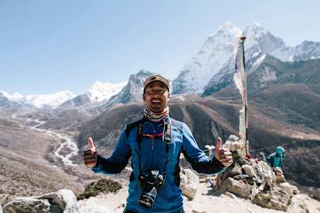 Local guide Passang led the group to their goal Local guide Passang led the group to their goal