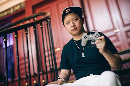 Luffy pictured with a PS1 controller.