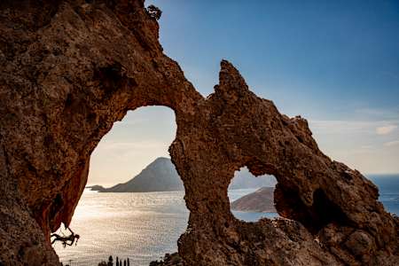 Sasha DiGiulian climbs at Kalymnos, Greece 