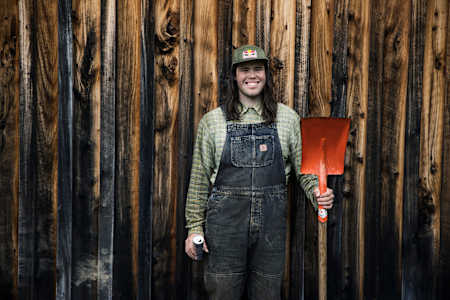 Remy Morton poses for a portrait after digging trails in Queenstown, New Zealand on September 22, 2020.