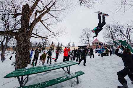Miles Fallon drops into the rider favorite section at Red Bull Heavy Metal