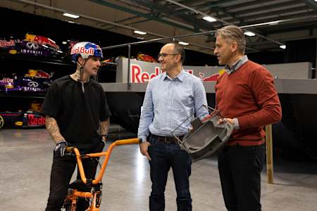 Kriss Kyle, Rob Gray and Andy Damerum at Red Bull Advanced Technologies.
