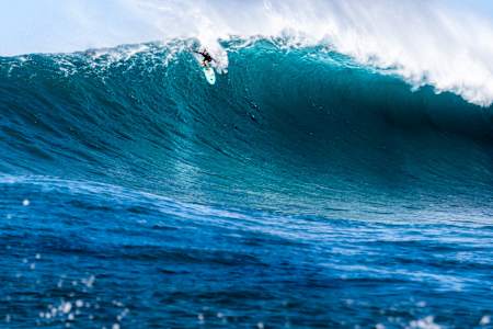 Paige Alms surfs at Red Bull Magnitude 2022 at Jaws, Maui, Hawaii