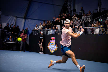 Karen Khachanov at Red Bull BassLine on October 21, 2022 in Vienna, Austria