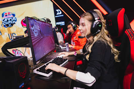 Cigdem Turk competes in a show match at Red Bull Campus Clutch World Final at Istanbul, Turkey on November 24, 2023. 