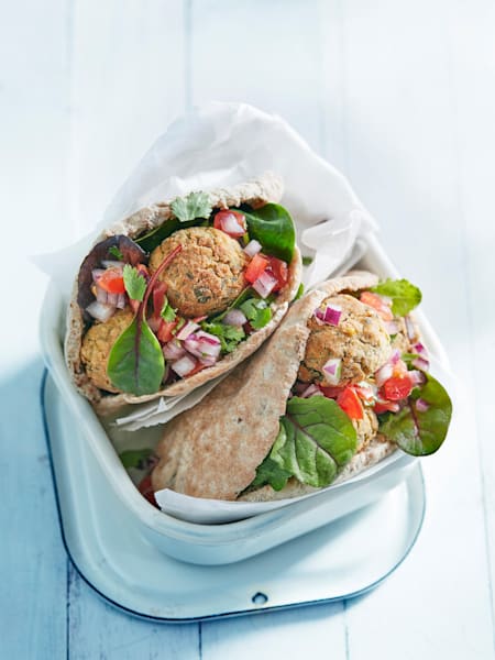 Oven baked falafel sandwich