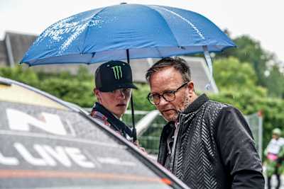 Oliver with father Petter, the 2003 WRC champion