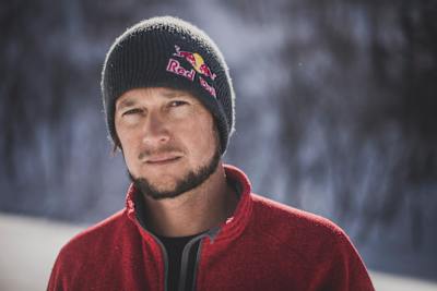 Levi Siver poses for a portrait at Mount Rishiri in Hokkaido, Japan on March 10, 2017.