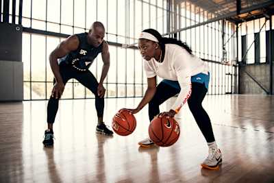 Arike trains with Melvin Sanders at Singing Hills Recreation Center