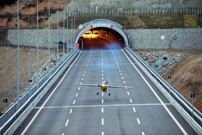 Dario Costa flies through cross winds in Tunnel Pass near Istanbul, Turkey.