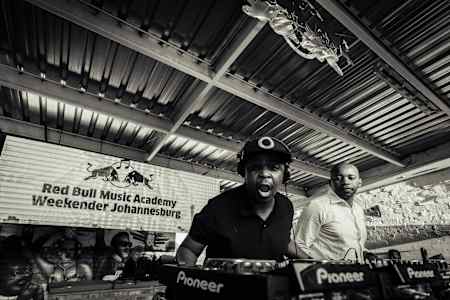 African house music pioneer Oskido performing during the Red Bull Music Academy Weekender in Soweto, South Africa, in 2016.